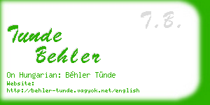 tunde behler business card
